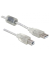 Delock Kabel USB 2.0 AM > USB BM + ferryt, 3m, przezroczysty - nr 7