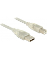 Delock Kabel USB 2.0 AM > USB BM + ferryt, 3m, przezroczysty - nr 9
