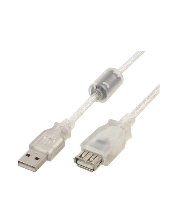 Gembird kabel przedłużacz USB 2.0 AM->AM, premium, ferryt, 1.8m  przezroczysty główny