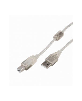 Gembird kabel USB 2.0 AM->BM, premium, ferryt, 4.5m , przezroczysty