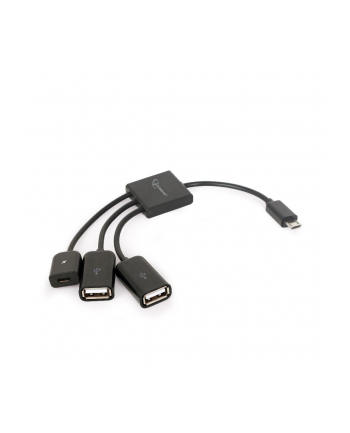 Gembird kabel micro USB 2.0 OTG BM ->  2x USB AF + micro BF, 0,15 m