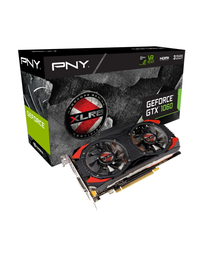 PNY Technologies Europe PNY GeForce GTX 1060 XLR8 OC GAMING, 6GB GDDR5 (192 Bit), HDMI, DVI, DP główny