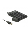Delock Klawiatura USB, 19 klawiszy + klawisz Tab, czarna - nr 1