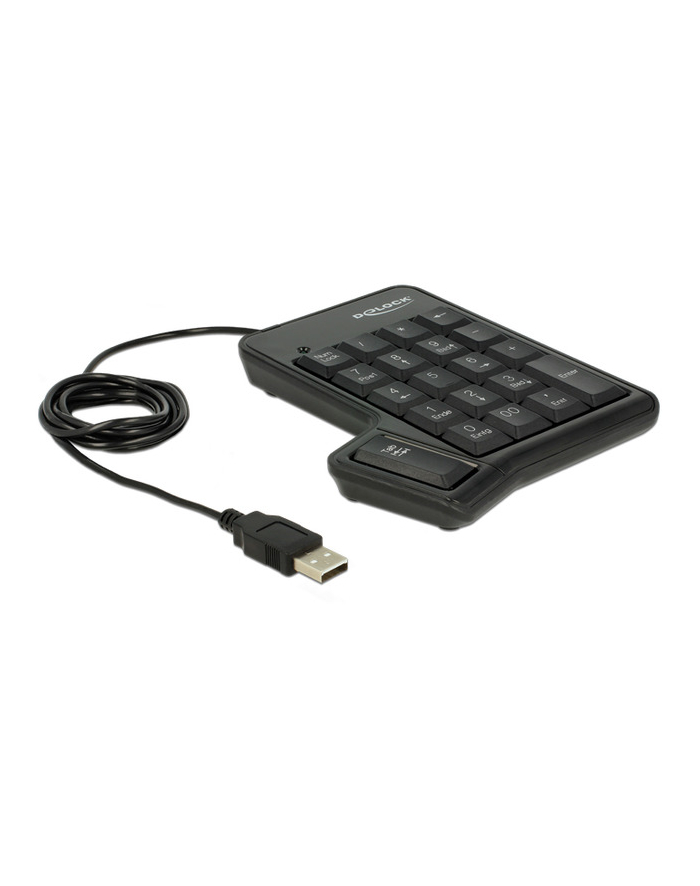 Delock Klawiatura USB, 19 klawiszy + klawisz Tab, czarna główny