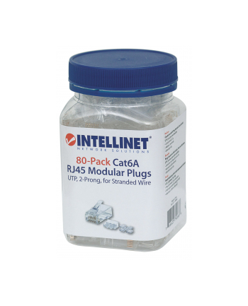 Intellinet Network Solutions Intellinet Wtyk modularny RJ45 8P8C Cat6A UTP na linkę słoik 80 szt nr 1