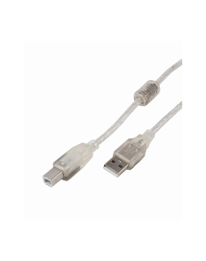 Gembird kabel USB 2.0 AM->BM, premium, ferryt, 4.5m , przezroczysty główny