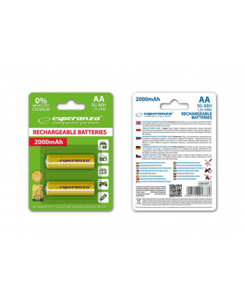 Esperanza EZA103Y Akumulatorki Ni-MH AA 2000MAH -2 SZTUKI - ŻÓŁTE