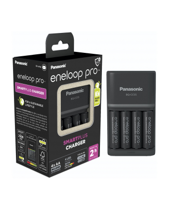 Panasonic Ładowarka BQ-CC55 + 4 x R6/AA Eneloop Pro 2500 mAh