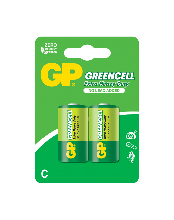 Bateria cynkowo-chlorkowa GP Batteries 14G-U2 C | R14 | 1.5V | blister 2 szt. główny