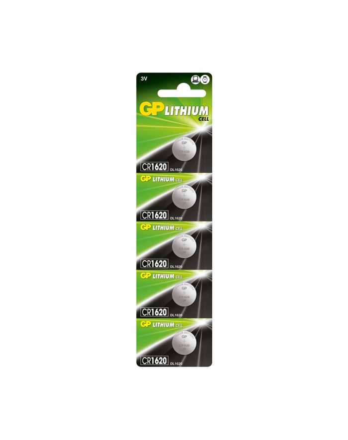 Bateria guzikowa litowa GP Batteries CR1620-U5 3.0V | blister 5 szt. główny