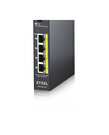 Zyxel RGS100-5P Industrial Switch 4x GbE+1x SFP, PoE DIN rail/Wall mount, IP30