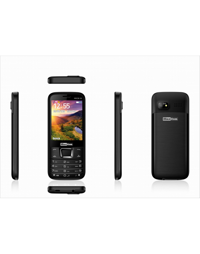 MaxCom MM238, Telefon Komórkowy 3G, Czarny główny
