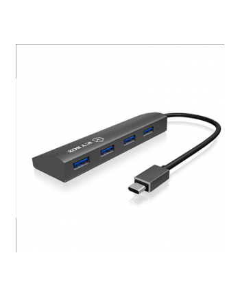 Icy Box 4x Port USB Type-C™ Hub, LED for Power, Premium aluminium case