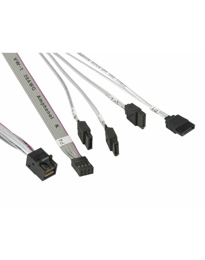 Supermicro SAS3 cross-over Cable SFF-8643 (mini SAS HD) to 4 x SATA 55cm główny