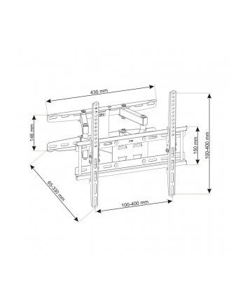 ART Uchwyt do TV LCD/LED 23-60' 45KG AR-50 regulowany w pionie i poziomie