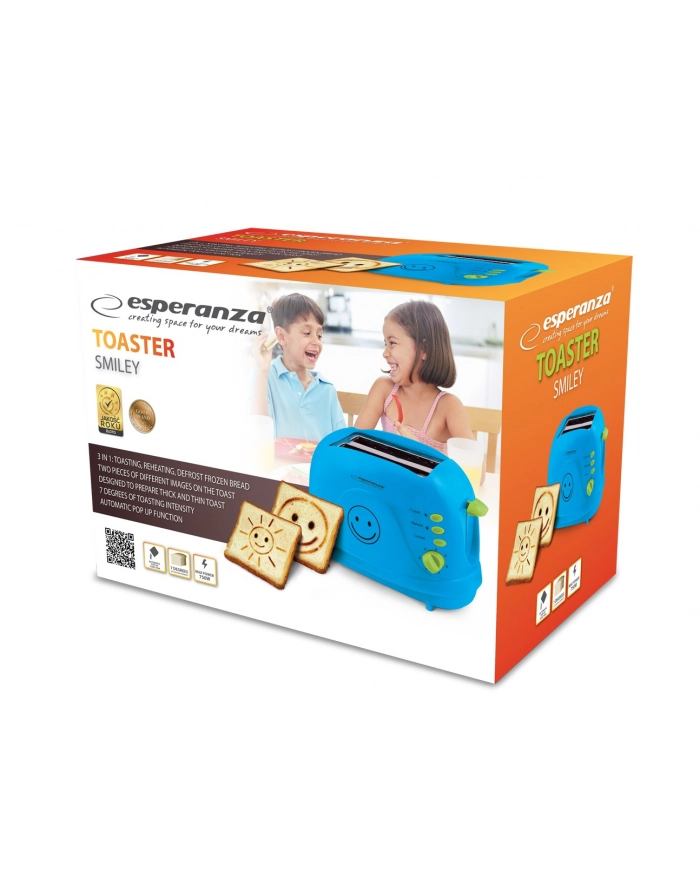 Esperanza EKT003B toster SMILEY 3 w 1 - NIEBIESKI główny