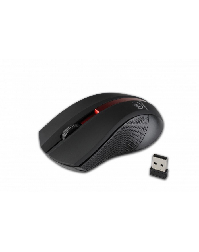 Rebeltec Bezprzewodowa mysz optyczna, GALAXY Black/red, powierzchnia gumowana główny