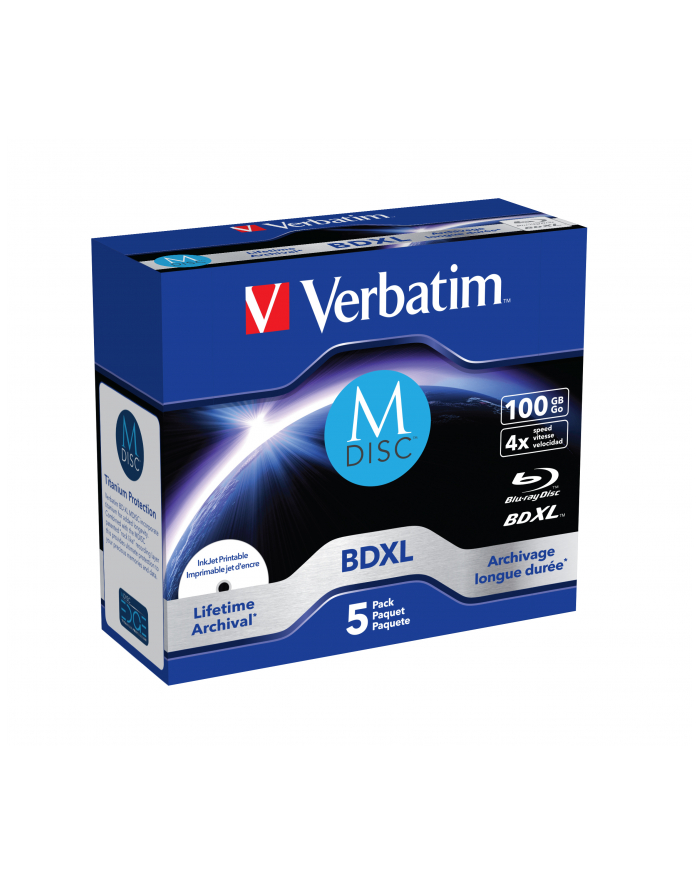 Verbatim M-DISC BD-R 4x 100GB 5P JC Printable 43834 główny