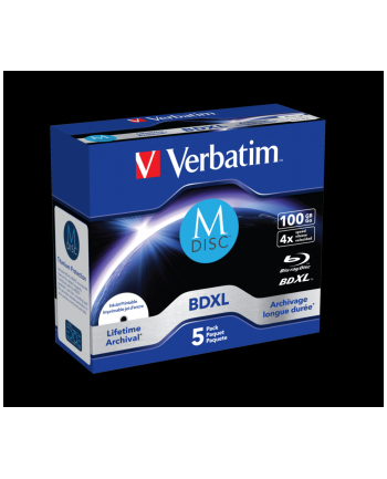 Verbatim M-DISC BD-R 4x 100GB 5P JC Printable 43834