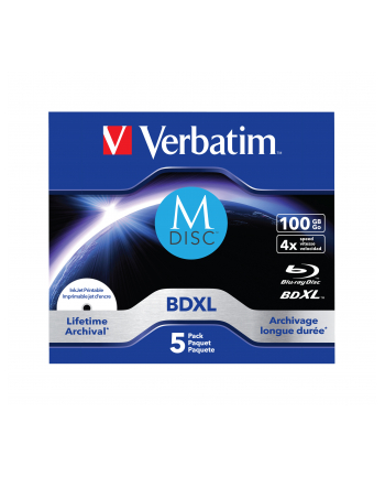 Verbatim M-DISC BD-R 4x 100GB 5P JC Printable 43834