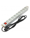 Digitus Listwa zasilająca PDU 19' RACK, 9 gniazd Typ E, wtyk C14, kabel 2m, aluminiowa, włącznik - nr 13