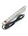 Digitus Listwa zasilająca PDU 19' RACK, 9 gniazd Typ E, wtyk C14, kabel 2m, aluminiowa, włącznik - nr 9