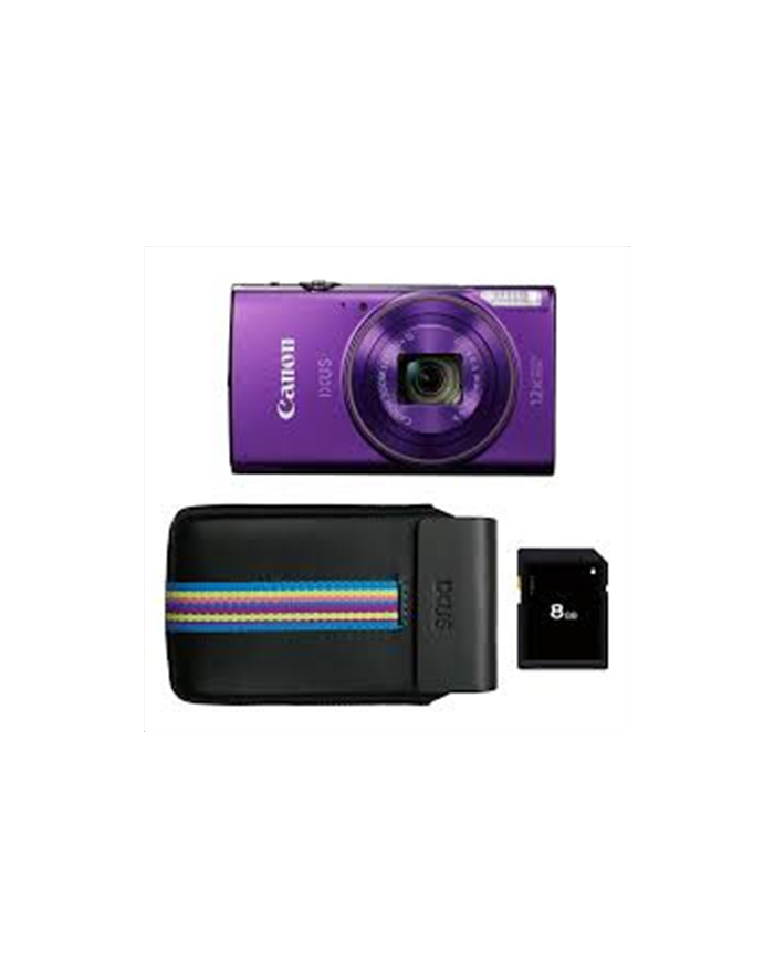 Canon Digital IXUS 285 Essentials Kit PR, 20.2 Mpixel BSI-CMOS/ DIGIC 4+/ 12x optical zoom/ Closest focusing distance 1cm from front of lens macro/ Intelligent IS/ ISO 3200/ 3.0'' LCD/ Full HD 1920x1080/ High-speed shooting/ Supports SD/SDHC/SDXC główny