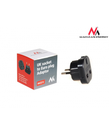 Maclean Przejściówka adapter EU na UK czarna MCE72