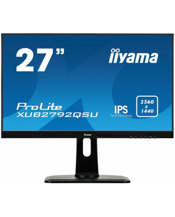 Monitor Iiyama XUB2792QSU-B1, 27'', panel IPS, 2560x1440, DVI/HDMI/DP, hub USB