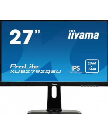 Monitor Iiyama XUB2792QSU-B1, 27'', panel IPS, 2560x1440, DVI/HDMI/DP, hub USB