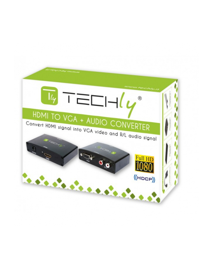 Techly Konwerter, adapter HDMI na VGA M/F z audio, wersja mini główny