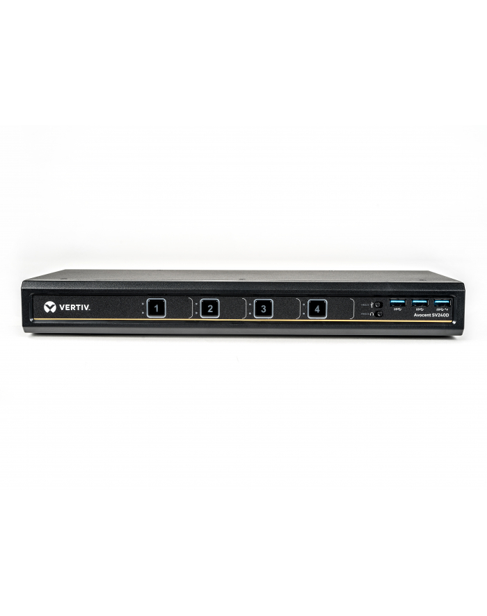 Avocent 4-port desktop KVM, Display Port, USB 3.0 periphral ports, audio główny