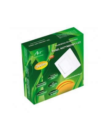 ART Panel LED, natynk. kwadrat. 12*3.5cm, 6W, WW 3000K