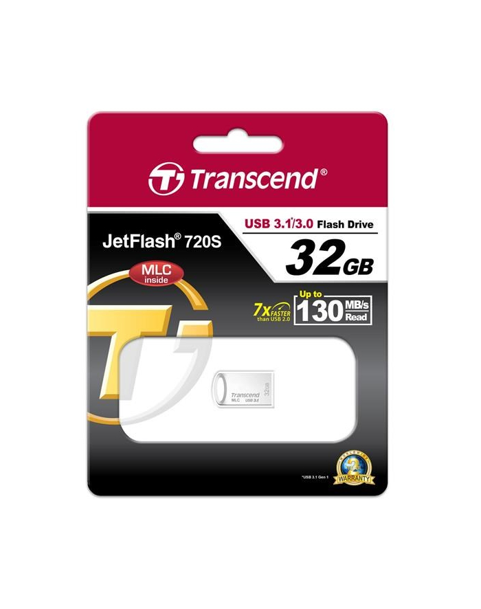 TRANSCEND USB Flash Disk JetFlash®720S, 32GB, USB 3.1, Silver (R/W 130/45 MB/s) MLC solution główny