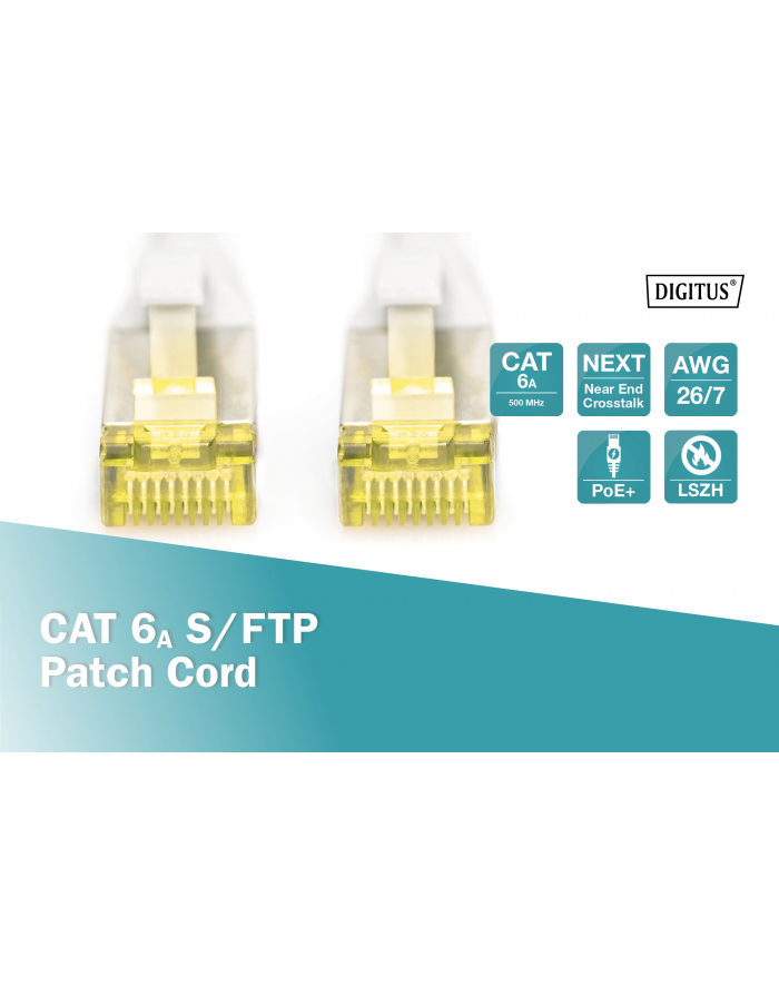 Kabel Digitus  patch-cord S-FTP, CAT.6A, szary, 0,5m, 15 LGW główny