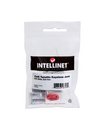 Intellinet Network Solutions Intellinet Beznarzędziowy moduł Keystone Cat6 UTP RJ45 biały