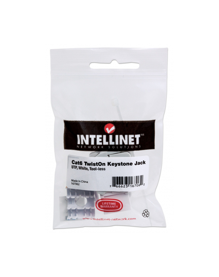 Intellinet Network Solutions Intellinet Beznarzędziowy moduł Keystone Cat6 UTP RJ45 biały główny