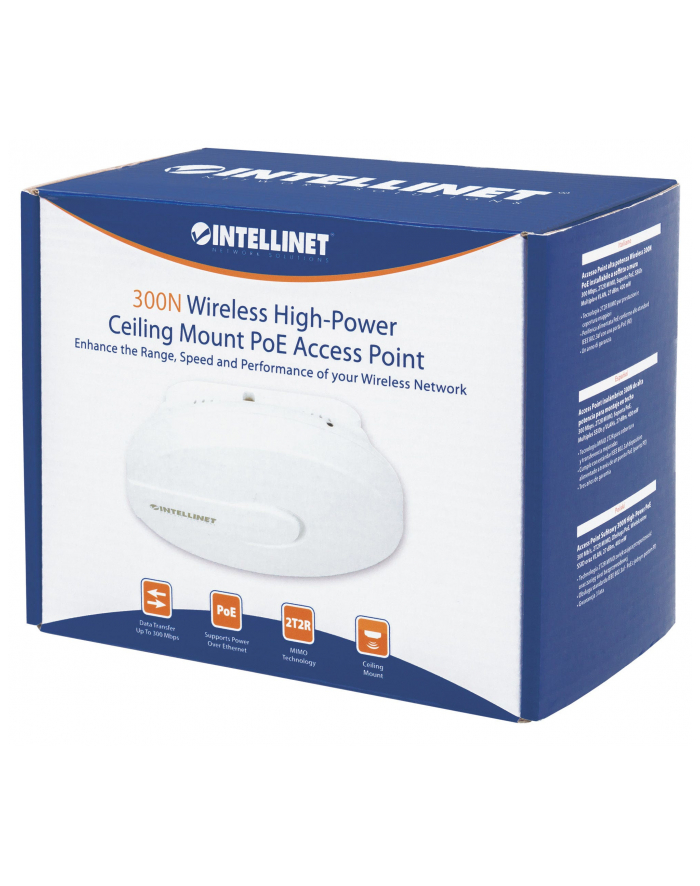 Intellinet Network Solutions Intellinet Wireless access point sufitowy 300N 2T2R MIMO 300Mb/s 2,4GHz PoE główny