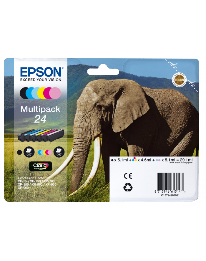 Zestaw tuszów Epson Multipack 6-colours 24 Claria Photo HD Ink | 29,1 ml główny