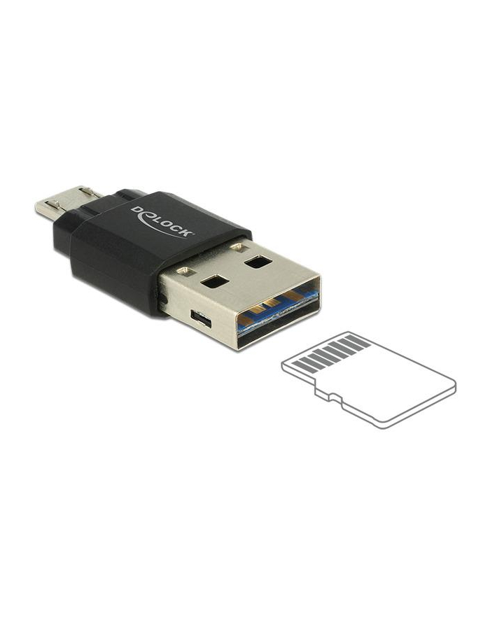 Delock Czytnik kart Micro USB OTG + męskie złącze USB 2.0 A główny