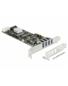 Delock Karta PCI Express x4 > 4 x zewnętrzne USB 3.0 Quad Channel - nr 20