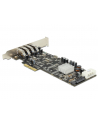 Delock Karta PCI Express x4 > 4 x zewnętrzne USB 3.0 Quad Channel - nr 24