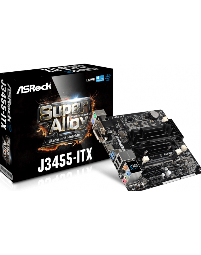 ASRock J3455-ITX J3455 2DDR3 USB3 HDMI/DVI-D/D-Sub mini ITX główny