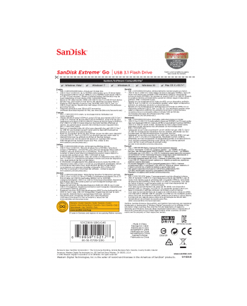 SanDisk EXTREME GO Flash Drive 128GB, 200/150 MB/s, USB 3.1,
