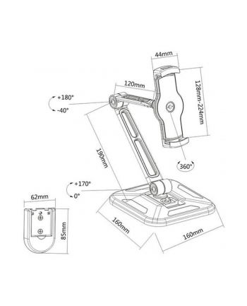 Techly Ramię biurkowe / ścienne do Tabletu i iPad 4.7''-12.9'' regulowane czarne nr 2