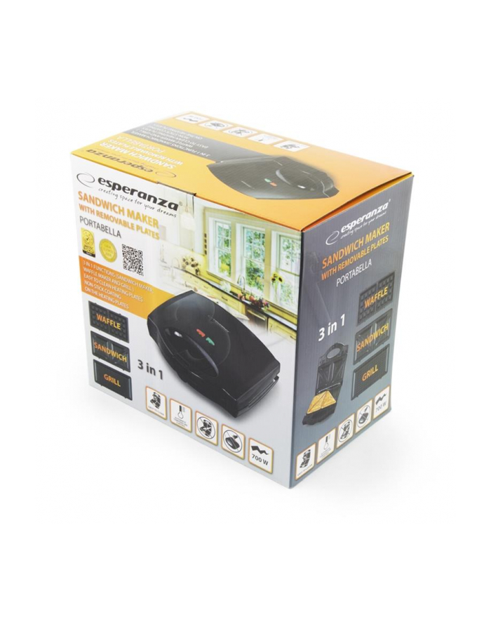 Opiekacz Esperanza EKT006K (700W Czarny) główny