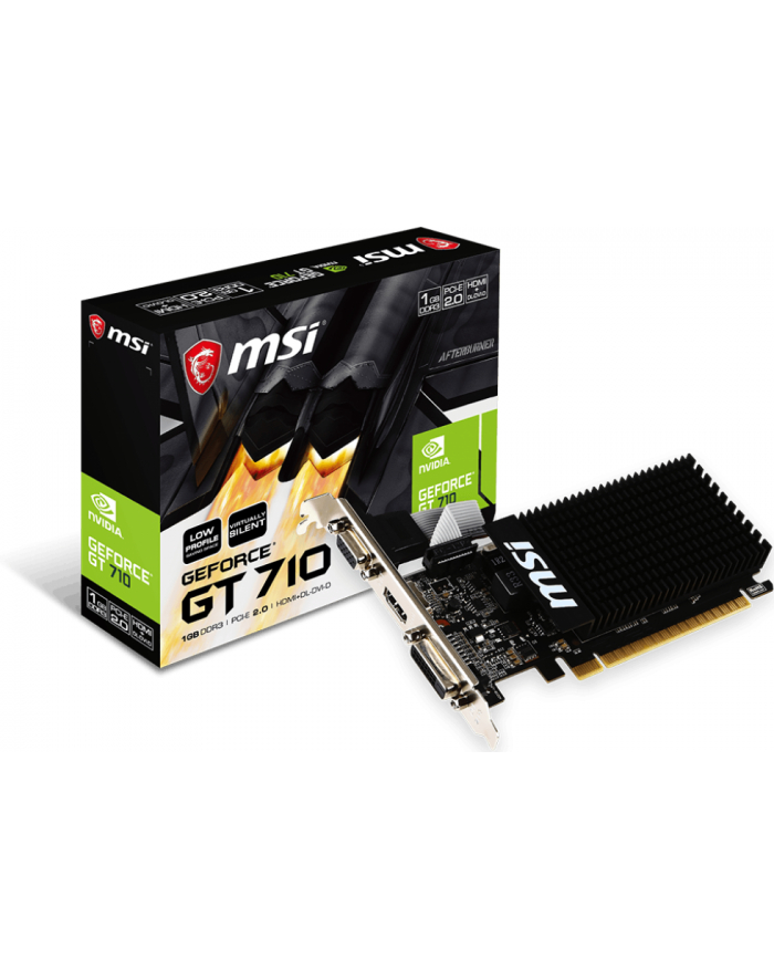 MSI NVIDIA GEFORCE GT 710 1024MB DDR3 64b PCI-E 2.0 (954MHz/1600MHz) Low profile główny