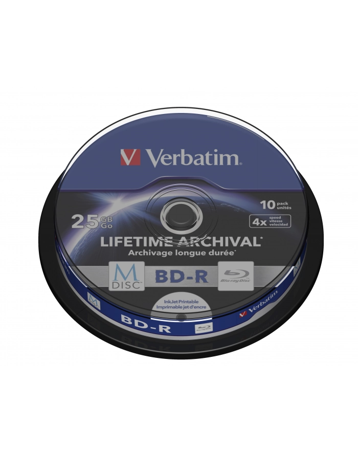 M-DISC BD-R VERBATIM 25GB X4 INKJET PRINT (CAKE 10) główny