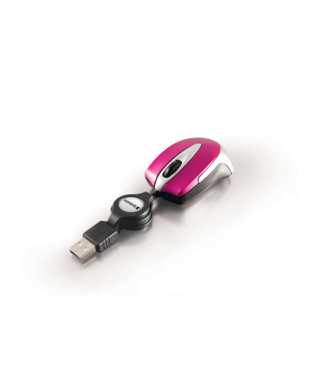 Mysz Verbatim Travel optyczna różowa zwijany kabel