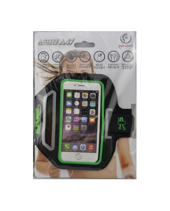 Etui opaska sportowa na ramię na telefon do 4,7' ACTIVE A47 kolor czarno zielony